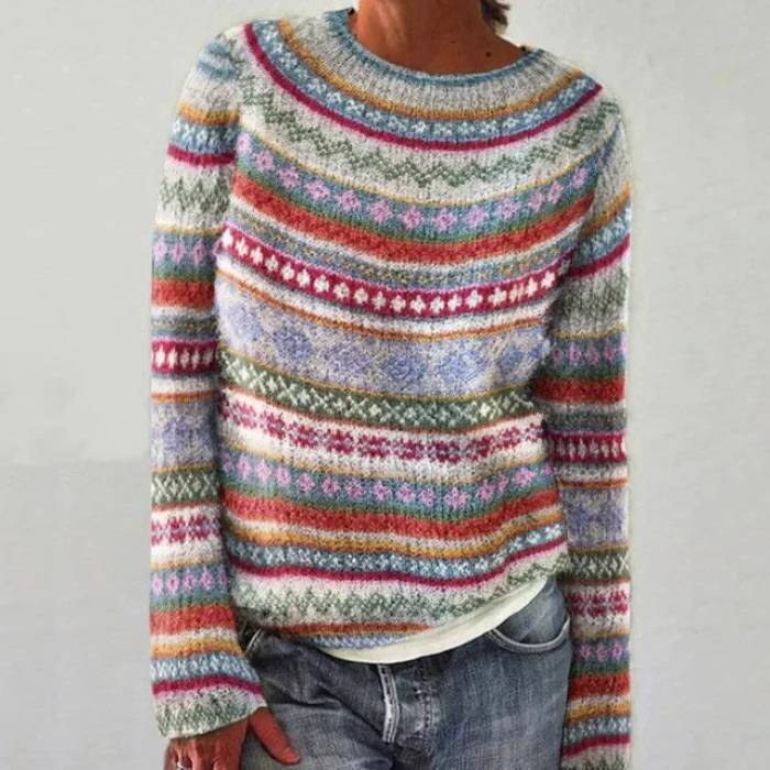 Simone™ - STYLISH RETRO SWEATER WITH VINTAGE CHARM