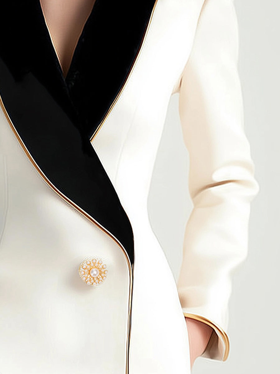 Ivy™ - ELEGANT ASYMMETRICAL BLAZER WITH CONTRAST LAPELS