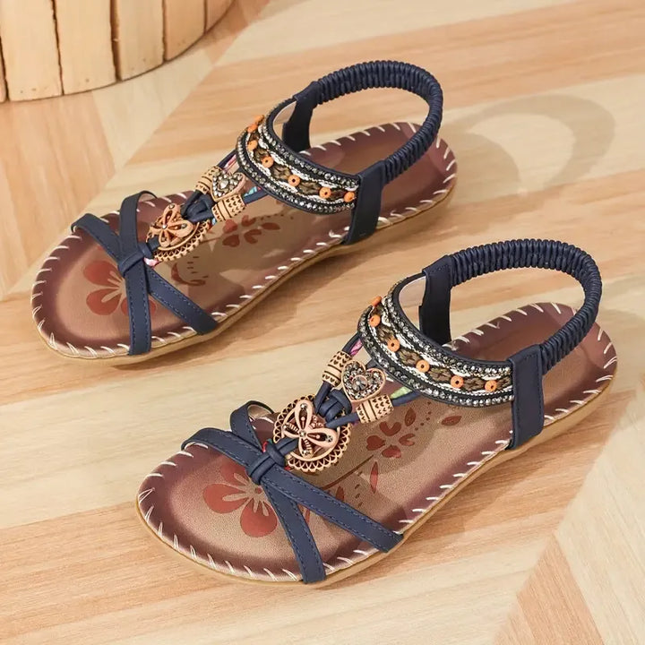 Colella™ - ELEGANT SANDALS WITH FLORAL DETAIL