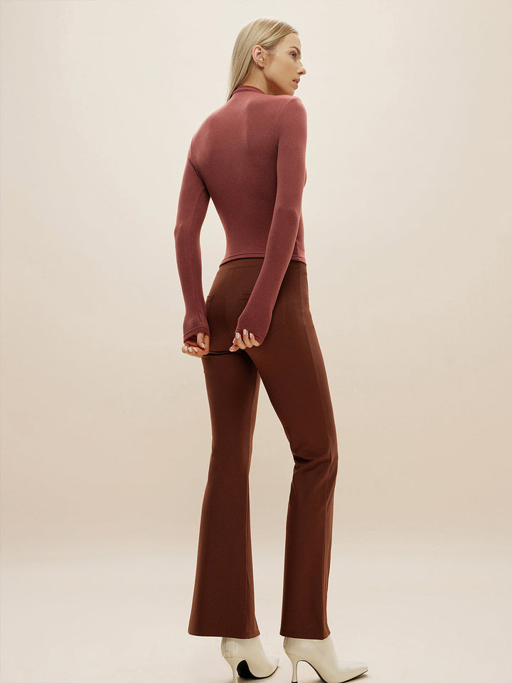 Solenne™ - STYLISH CROP TOP WITH MOCK NECK DESIGN
