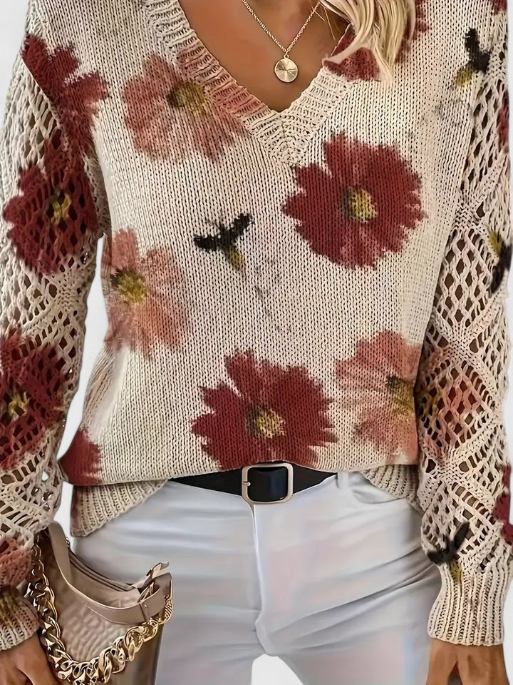 Sadie™ - ELEGANT SWEATER WITH FLORAL PATTERN