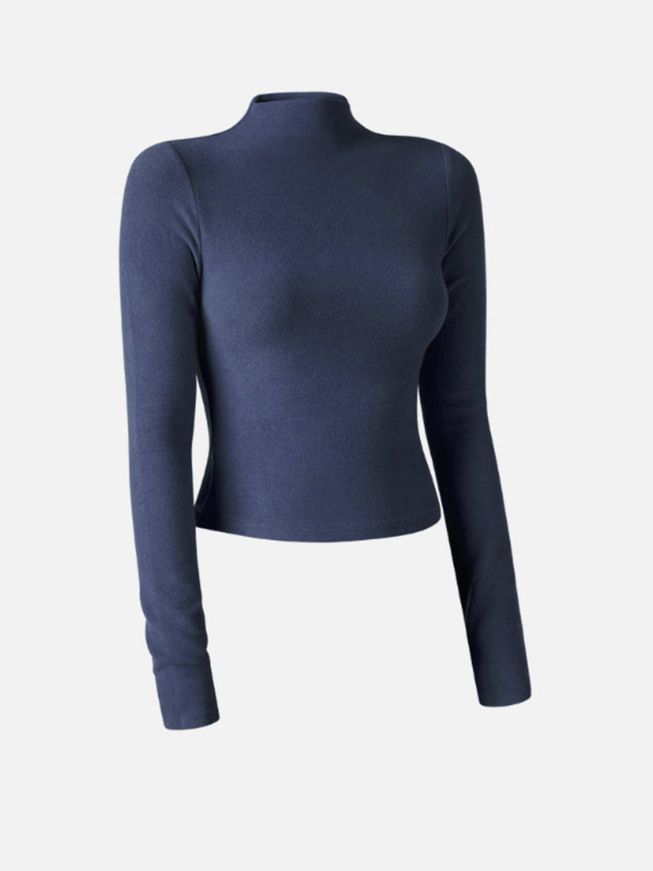 Solenne™ - STYLISH CROP TOP WITH MOCK NECK DESIGN