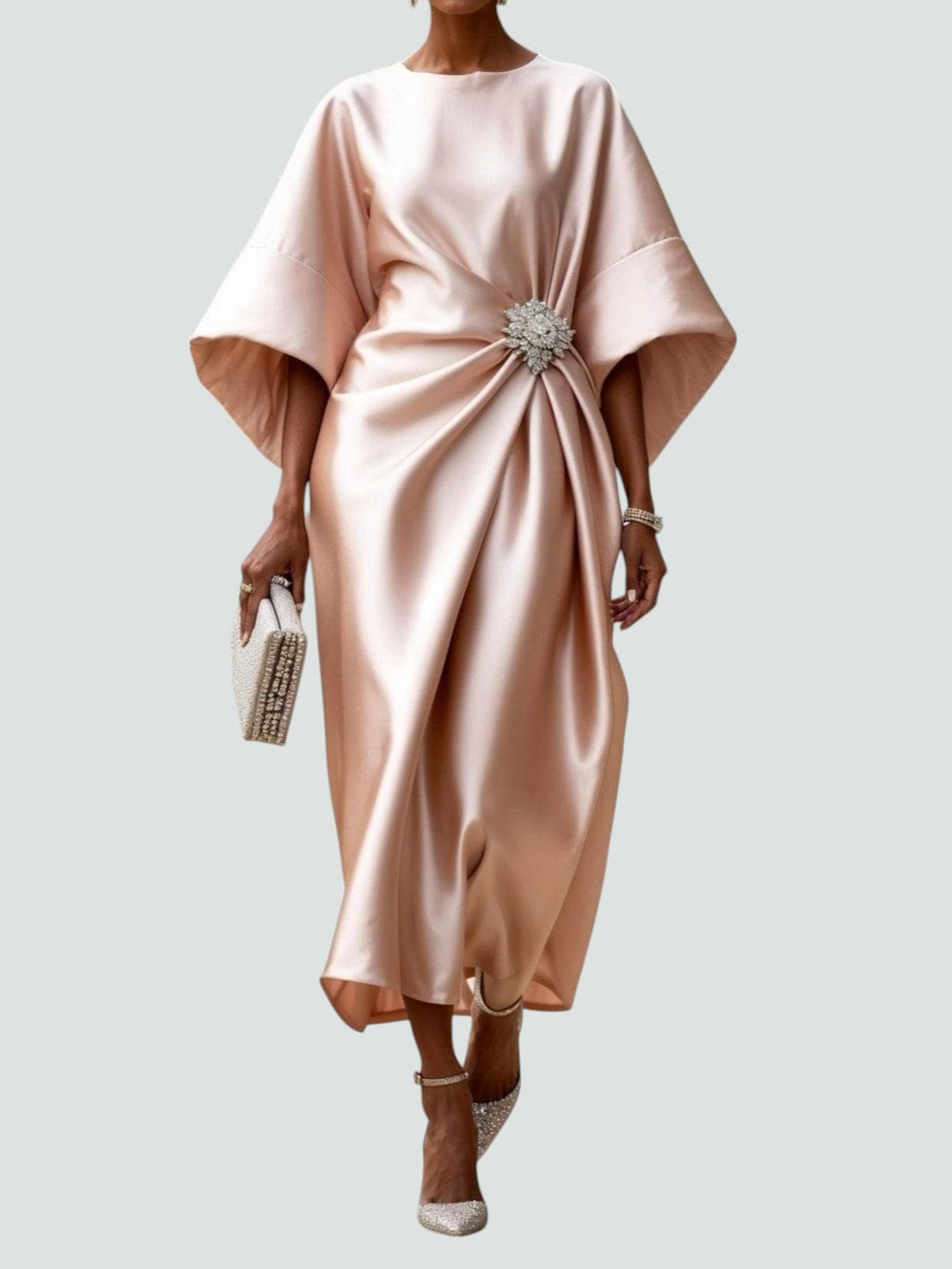 Maya™ - ELEGANT LONG DRESS WITH SATIN FINISH