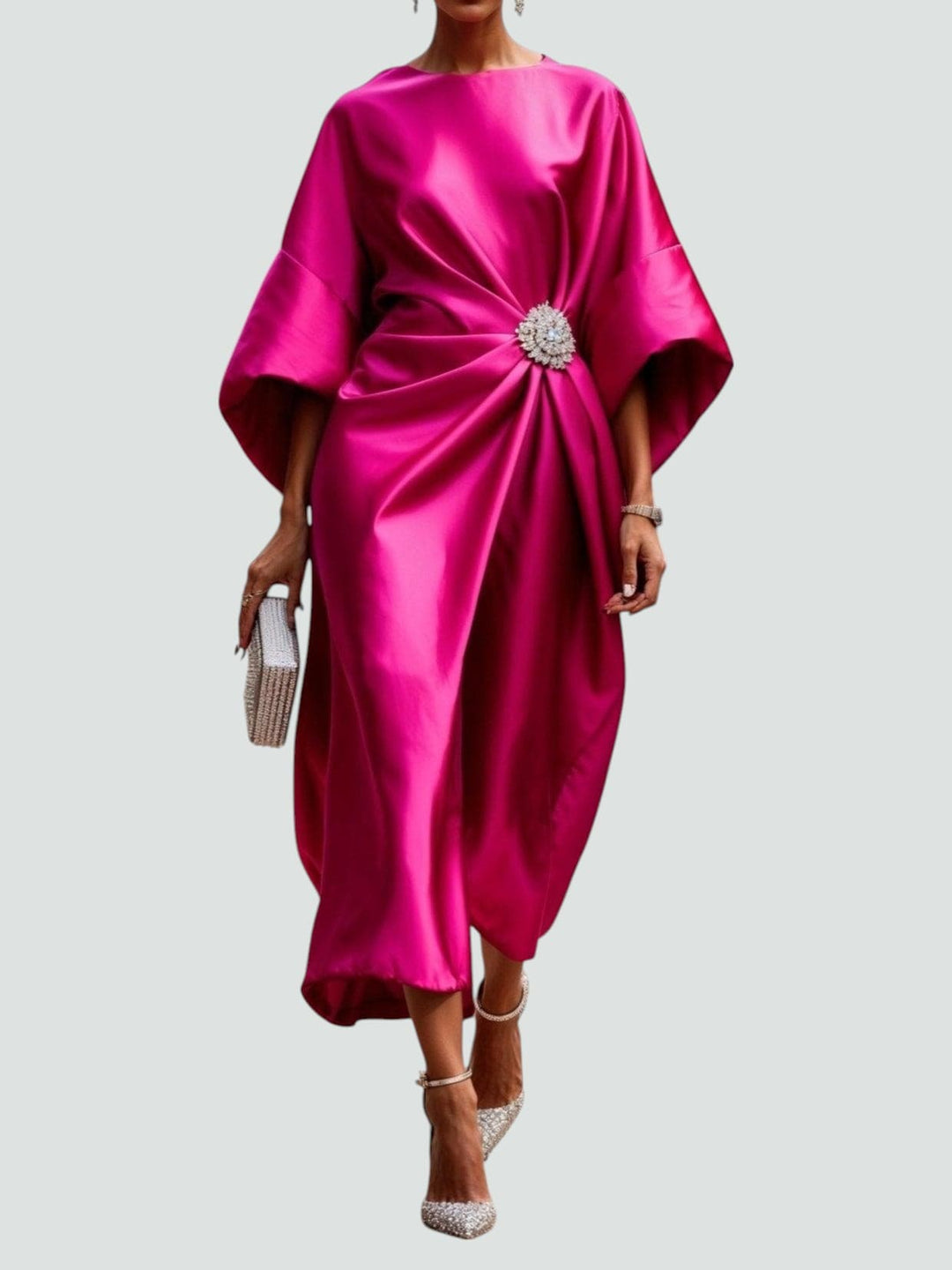 Maya™ - ELEGANT LONG DRESS WITH SATIN FINISH