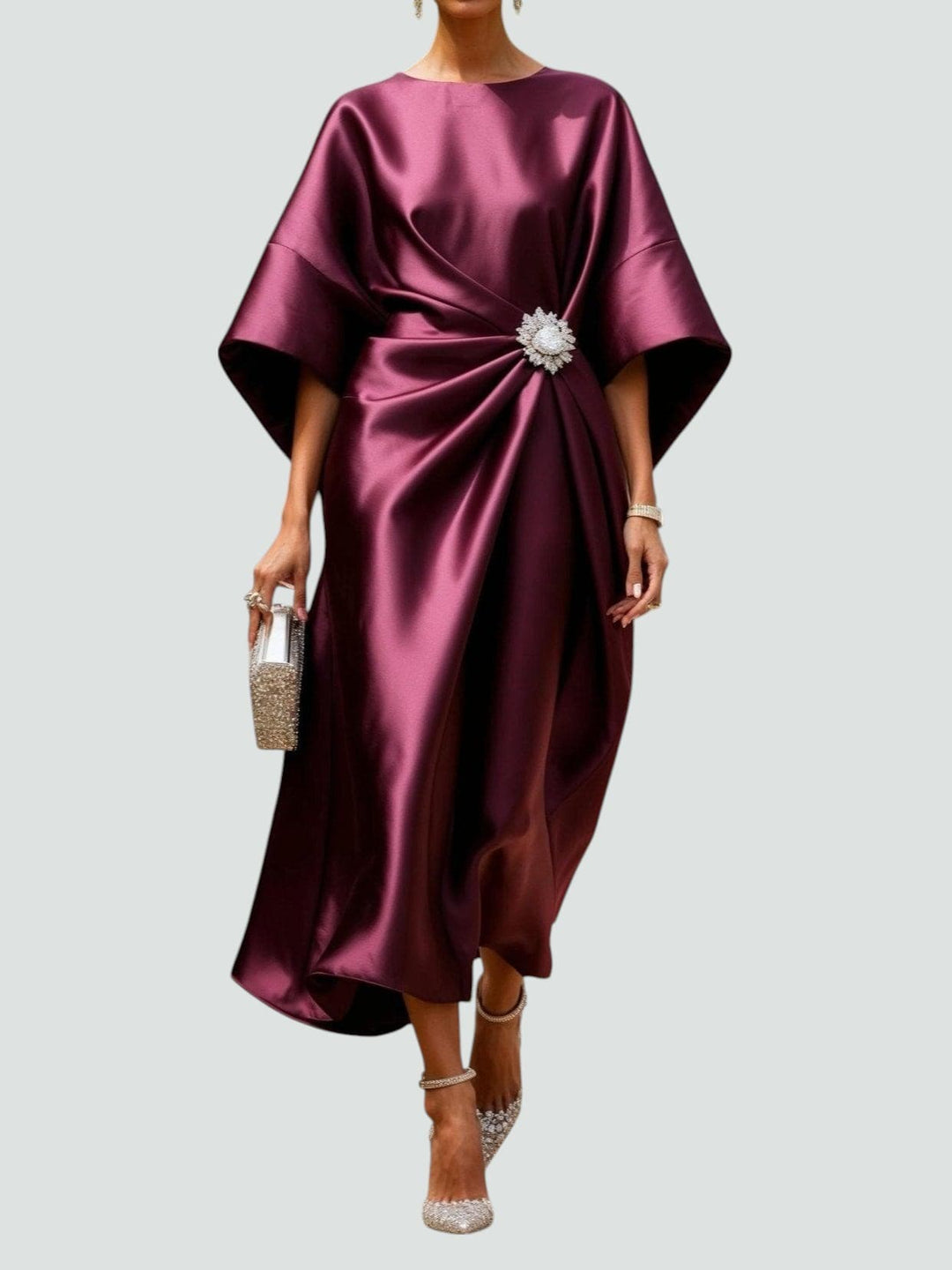 Maya™ - ELEGANT LONG DRESS WITH SATIN FINISH
