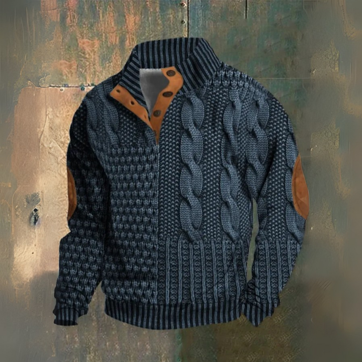 Noxen™ - HIGH NECK 3D KNIT PRINT DESIGN SWEATER