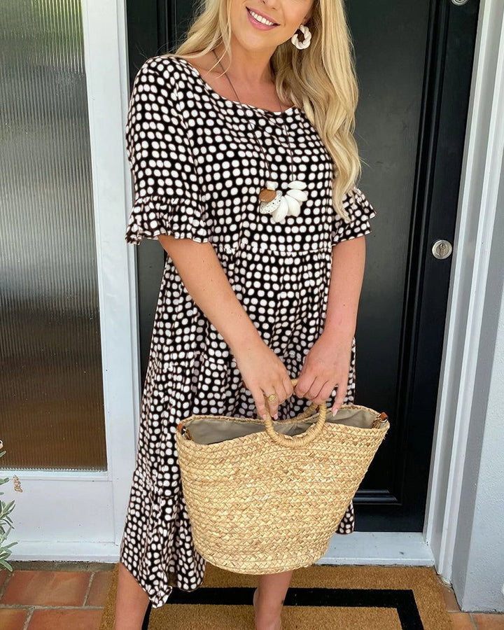 RIHANA™ - STYLISH PRINT DRESS WITH SLEEVES