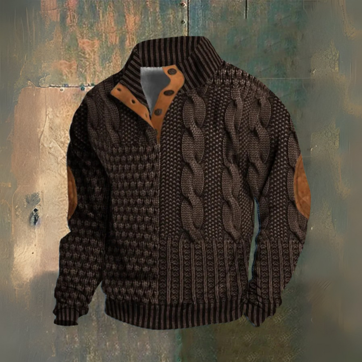 Lucan™ - HIGH NECK 3D KNIT PRINT DESIGN SWEATSHIRT