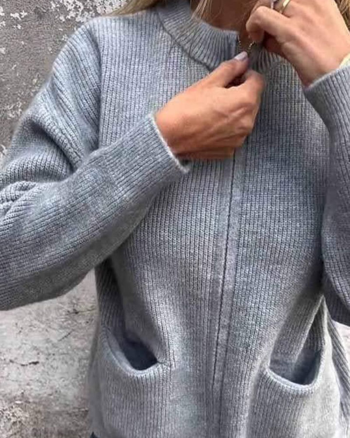 Noémie™ - ELEGANT CARDIGAN WITH ZIPPER DETAIL