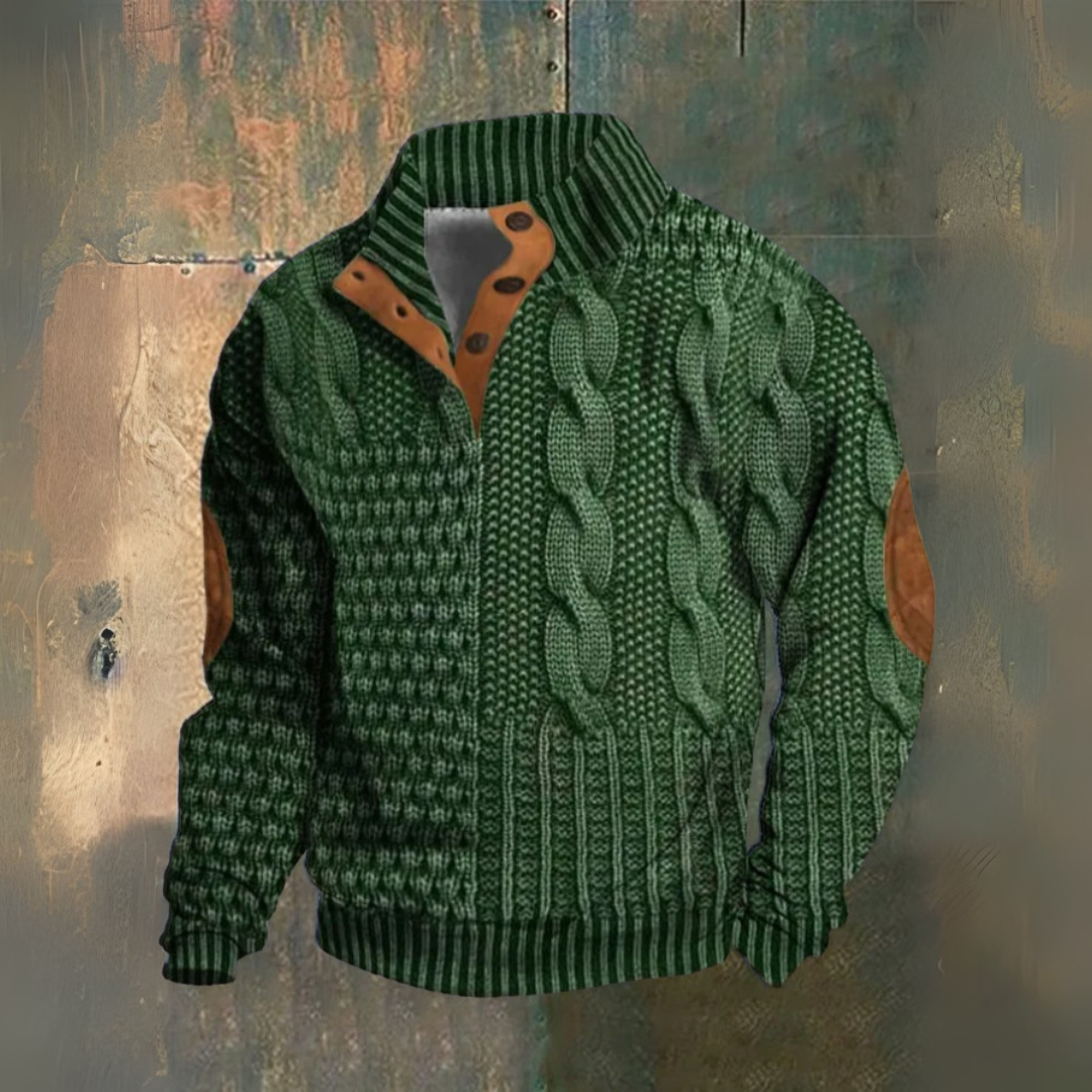 Noxen™ - HIGH NECK 3D KNIT PRINT DESIGN SWEATER