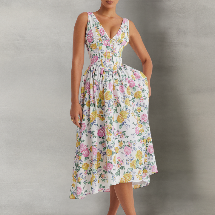 LEILA - Elegant Floral Dress