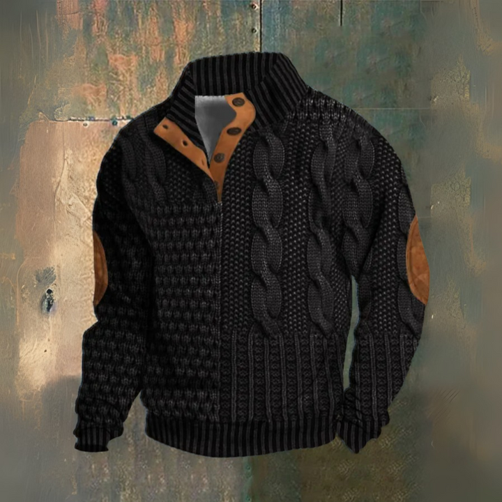 Lucan™ - HIGH NECK 3D KNIT PRINT DESIGN SWEATSHIRT