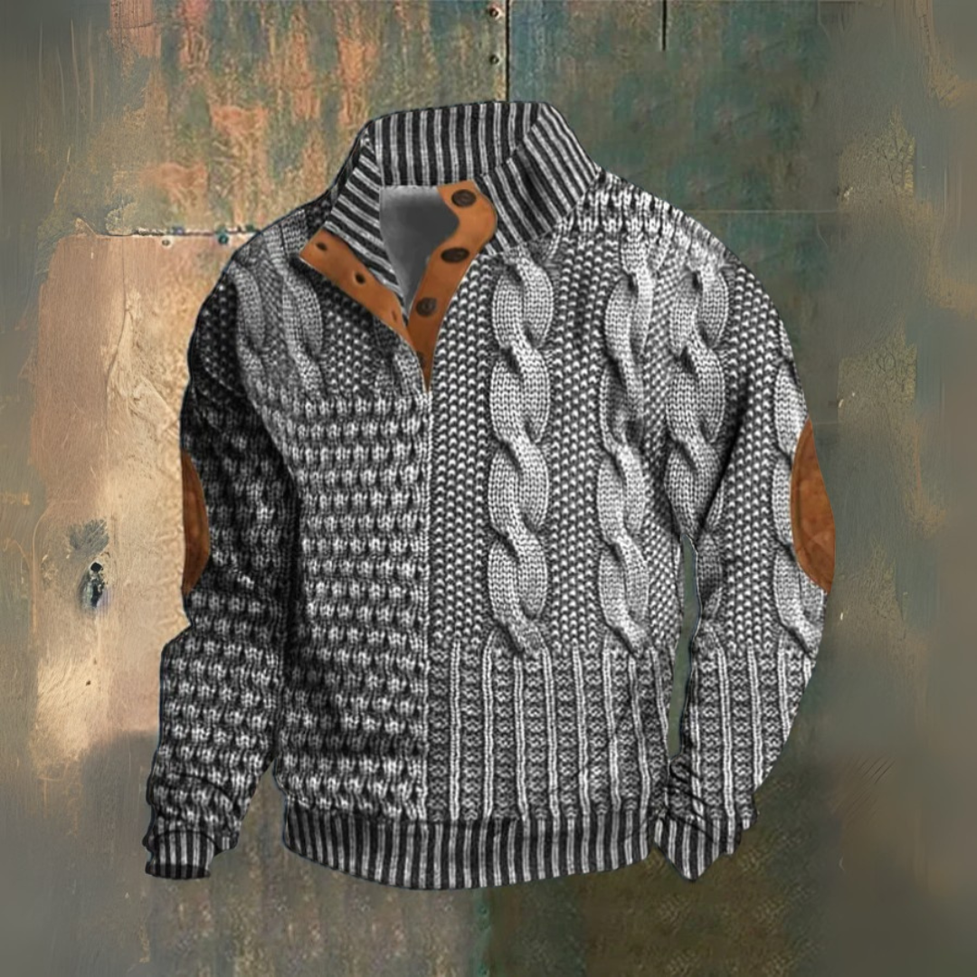 Noxen™ - HIGH NECK 3D KNIT PRINT DESIGN SWEATER