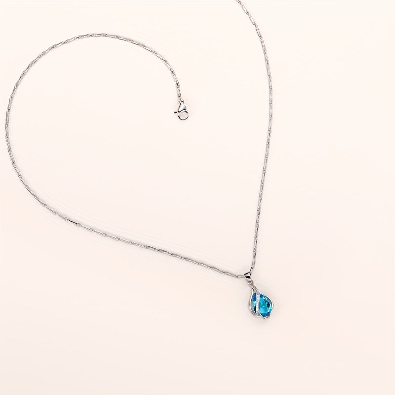 AURORA TEARDROP™ - SAPPHIRE PENDANT NECKLACE