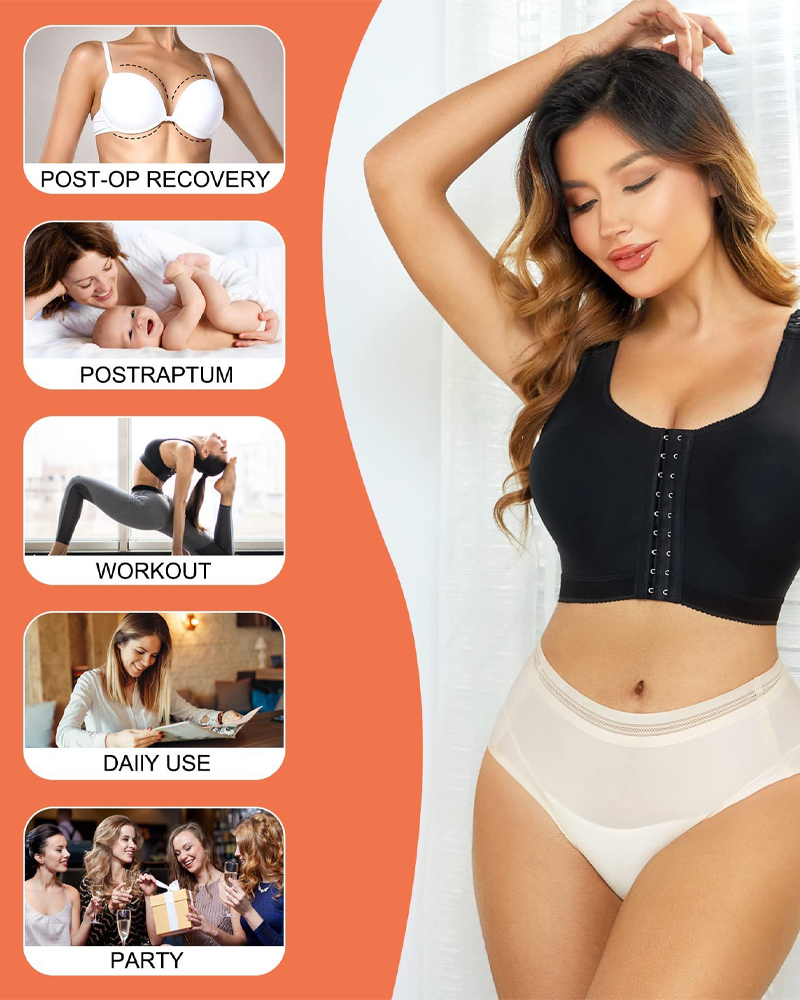 Postea™ – BUTTON-UP POST-OP SHAPEWEAR BRA