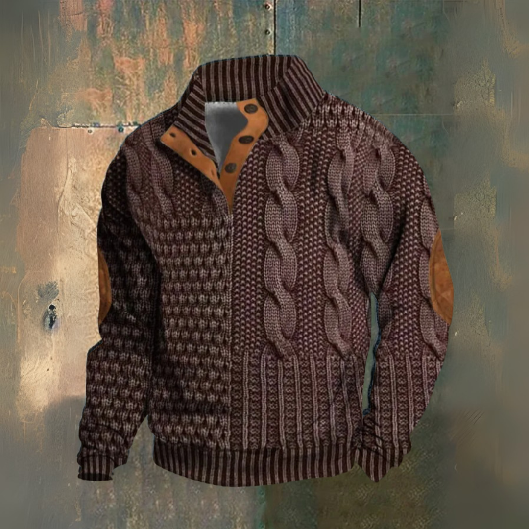 Noxen™ - HIGH NECK 3D KNIT PRINT DESIGN SWEATER