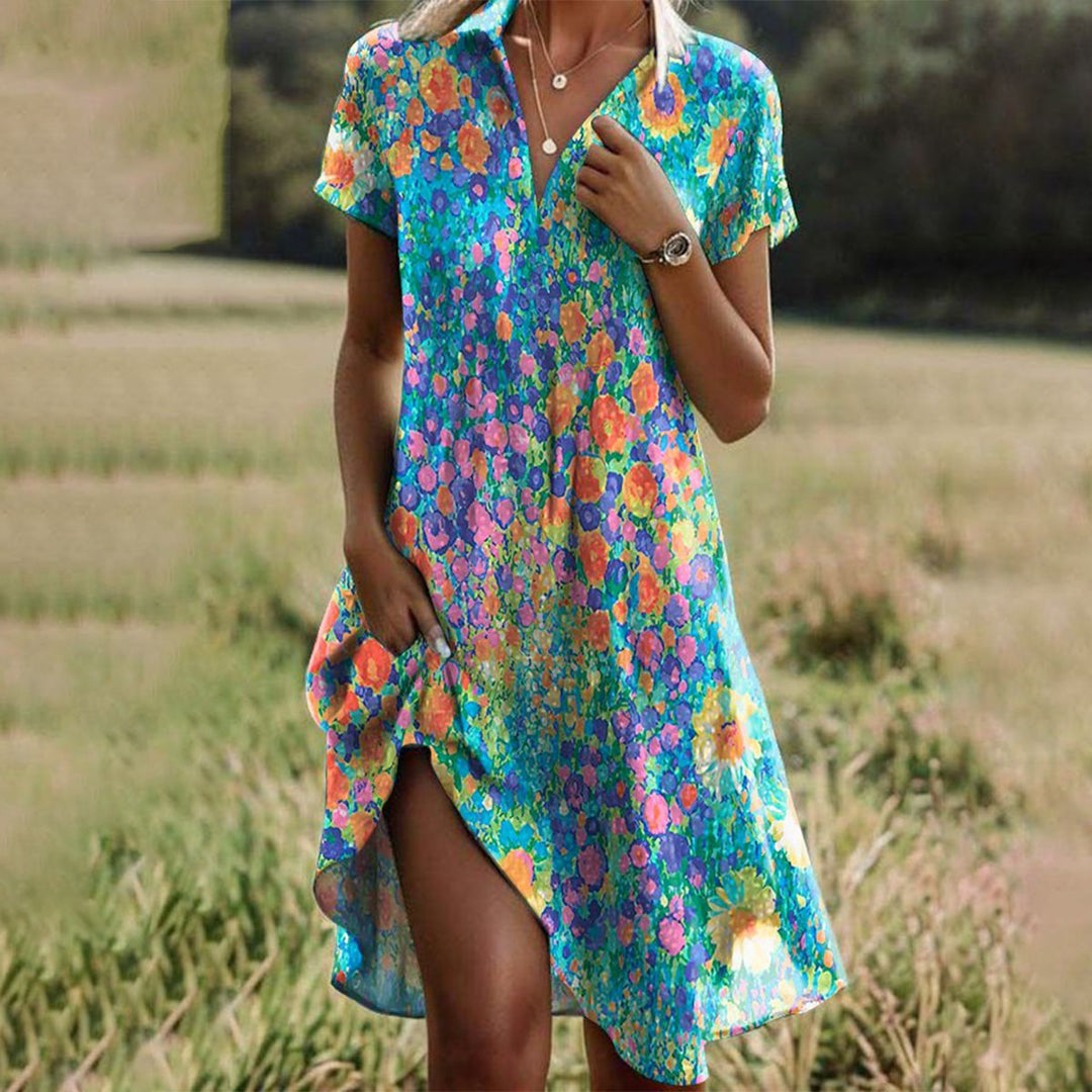ADELAIDE™ - COLORFUL FLORAL DRESS