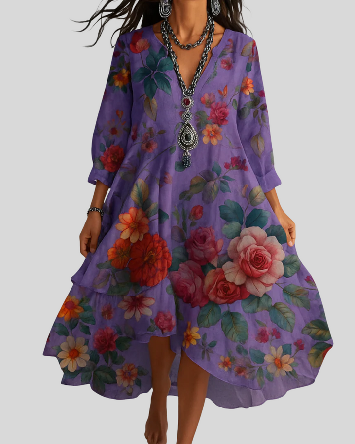 Reese™ - BOHEMIAN MAXI DRESS WITH FLORAL PRINT