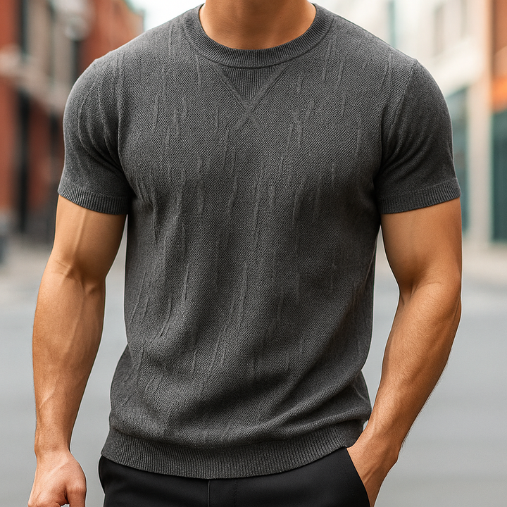Cavari™ - KNITTED COTTON T-SHIRT WITH RELAXED FIT