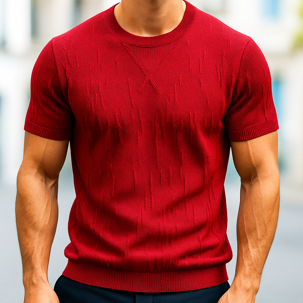 Cavari™ - KNITTED COTTON T-SHIRT WITH RELAXED FIT