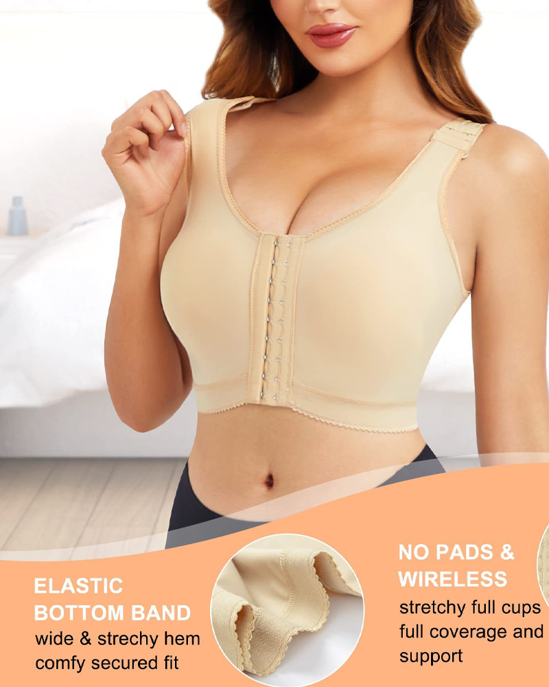 Postea™ – BUTTON-UP POST-OP SHAPEWEAR BRA