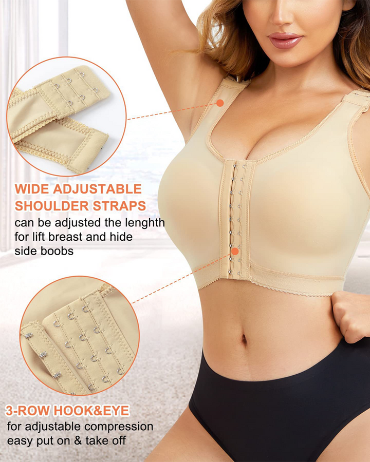 Postea™ – BUTTON-UP POST-OP SHAPEWEAR BRA
