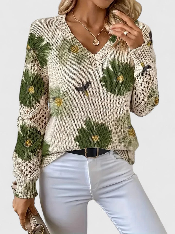 Sadie™ - ELEGANT SWEATER WITH FLORAL PATTERN