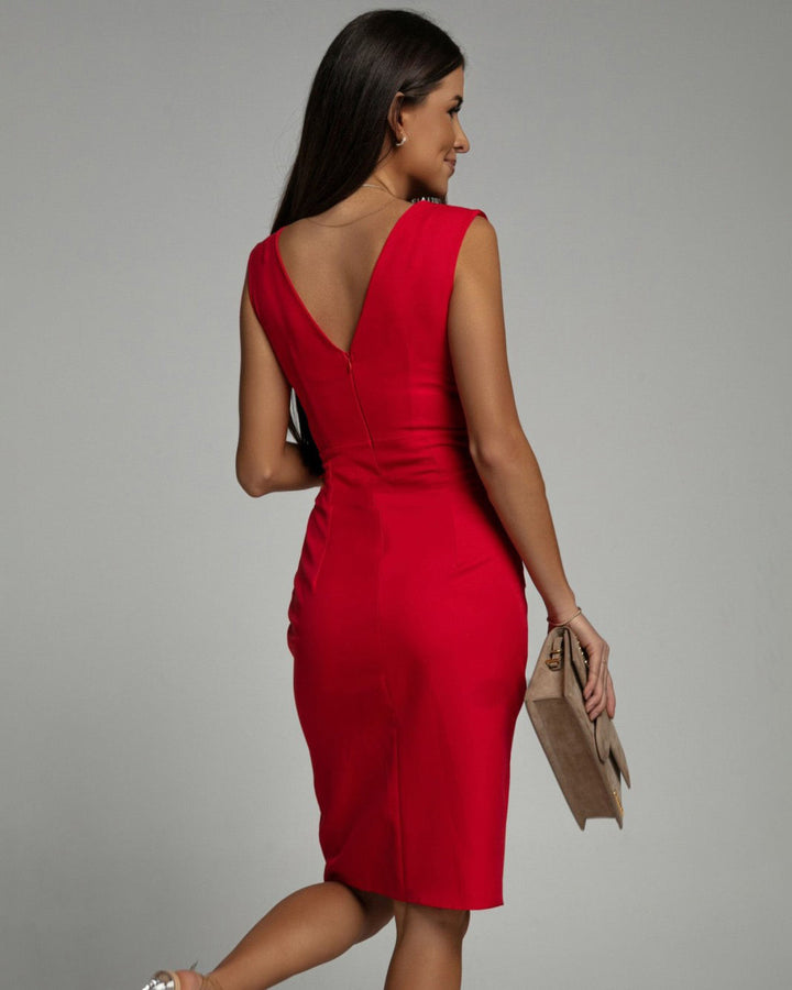 Florine™ - ELEGANT DRESS WITH V-NECKLINE AND SLIT