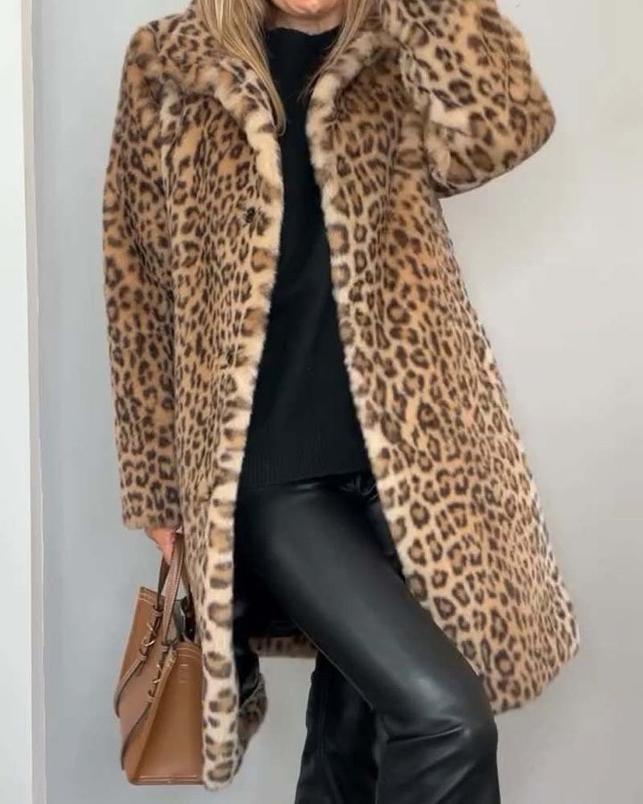 Xylia™ – ELEGANT LEOPARD PRINT LONG COAT