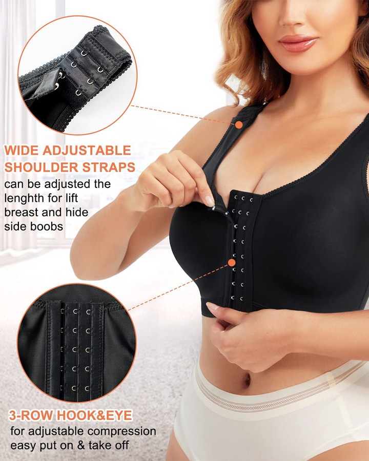 Postea™ – BUTTON-UP POST-OP SHAPEWEAR BRA