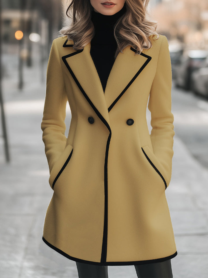 Jasmine™ - ELEGANT DOUBLE-BREASTED COAT WITH CONTRAST TRIM