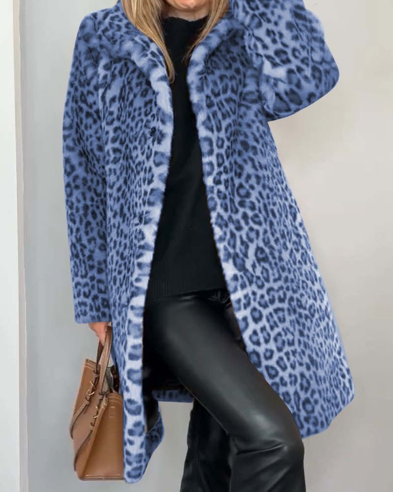 Xylia™ – ELEGANT LEOPARD PRINT LONG COAT