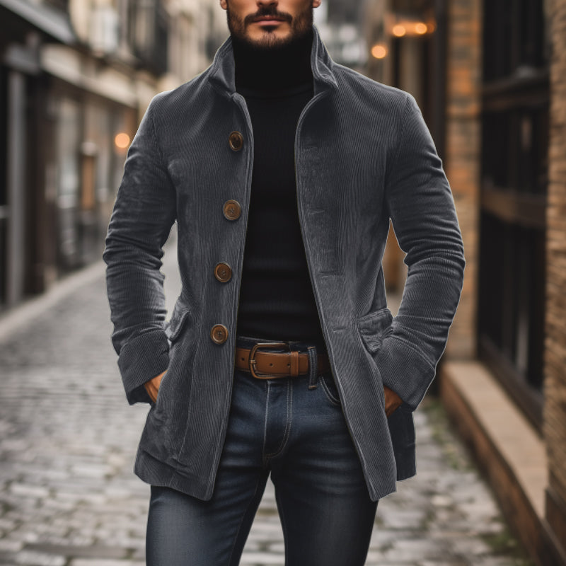Lennox™ - VINTAGE SLIM FIT COAT WITH STAND COLLAR