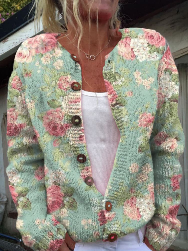Alda - Floral Pattern Cardigan