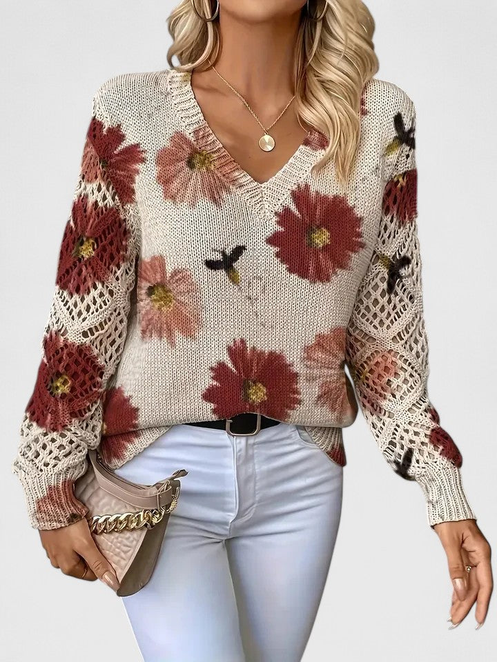 Sadie™ - ELEGANT SWEATER WITH FLORAL PATTERN