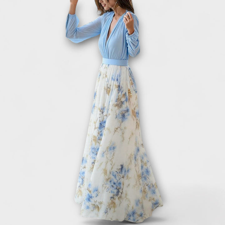 Kimi™ - FLORAL MAXI DRESS WITH ELEGANT SILHOUETTE