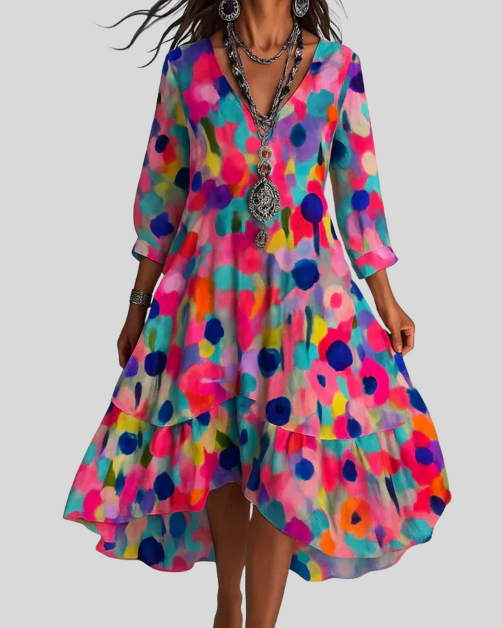 Reese™ - BOHEMIAN MAXI DRESS WITH FLORAL PRINT