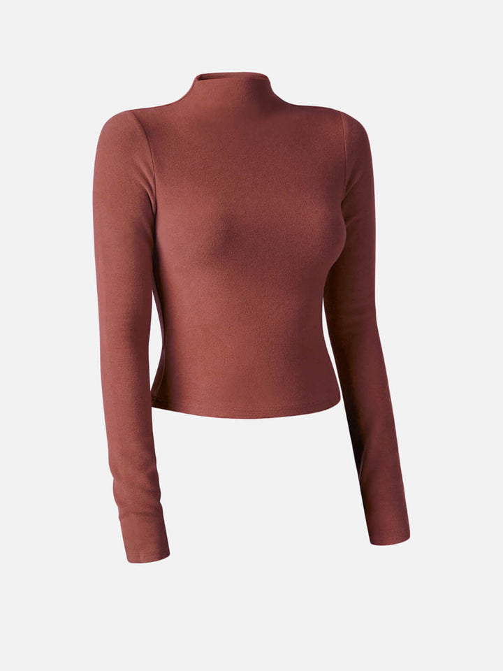 Solenne™ - STYLISH CROP TOP WITH MOCK NECK DESIGN