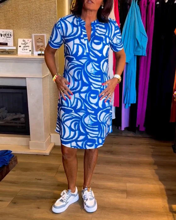 KARIN™ - COLOURFUL V-NECK DRESS