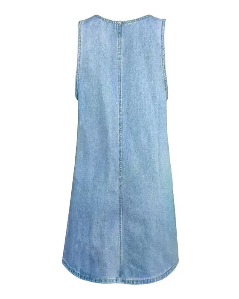 Imani™ - FLATTERING CUT DENIM DRESS