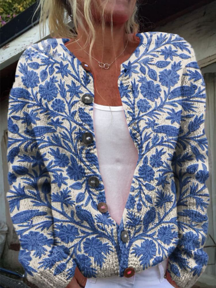 Alda - Floral Pattern Cardigan