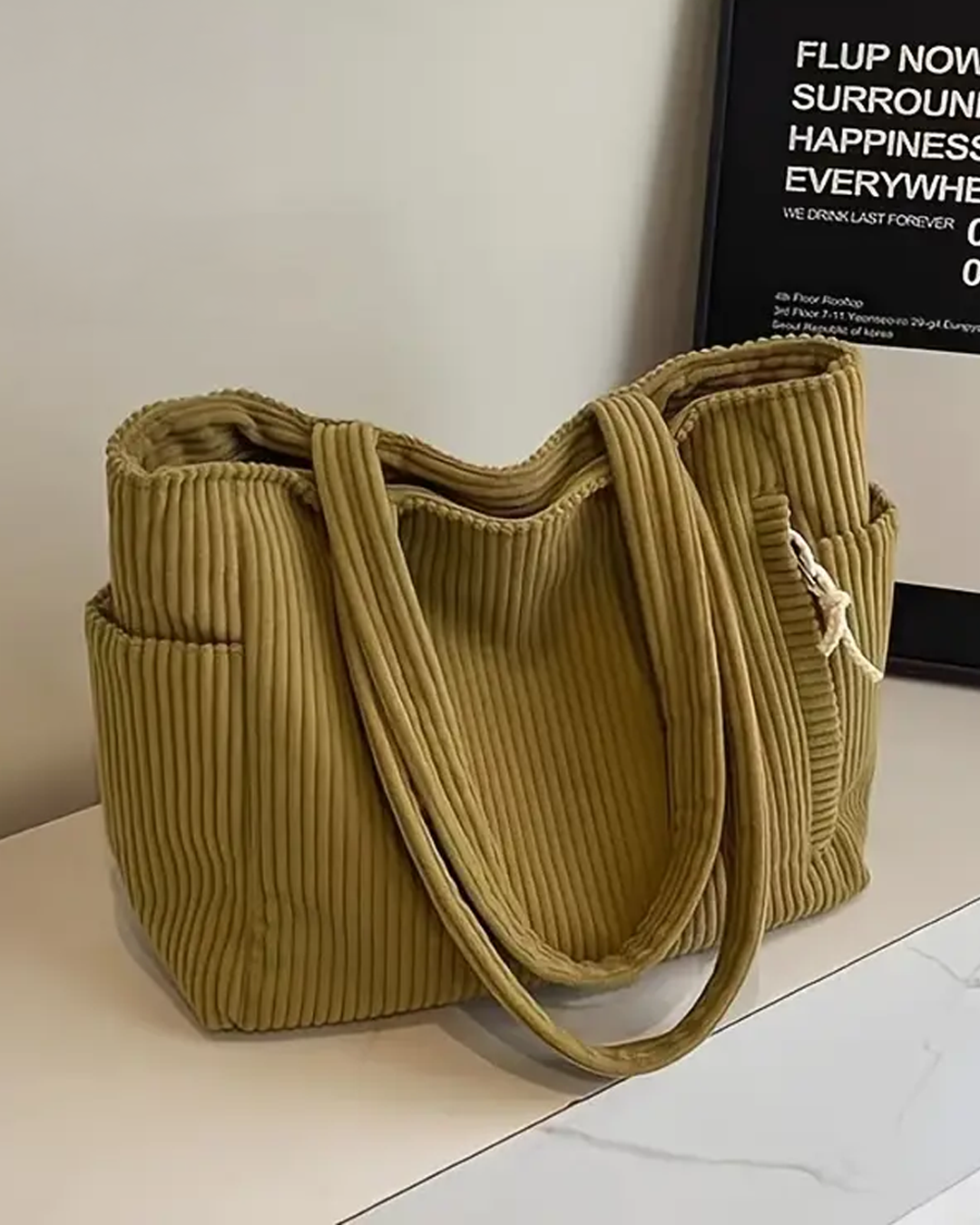 Tilda™ - RIBBED TOTE BAG WITH CORD DETAIL