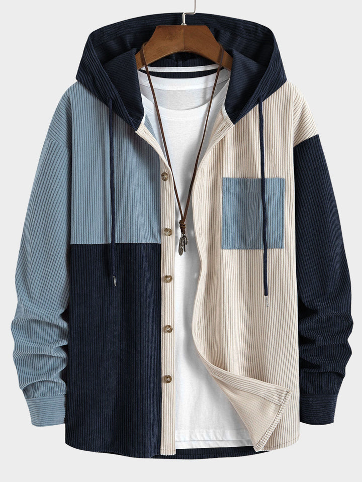 Briar Colorblock Hooded Shirt™ - STYLISH CORDUROY SHIRT WITH HOOD