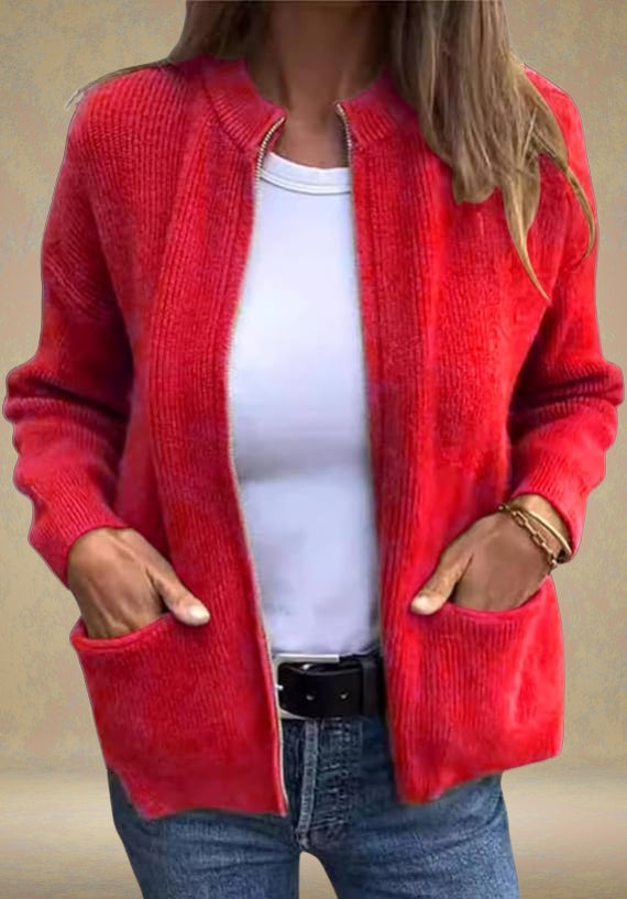 Noémie™ - ELEGANT CARDIGAN WITH ZIPPER DETAIL