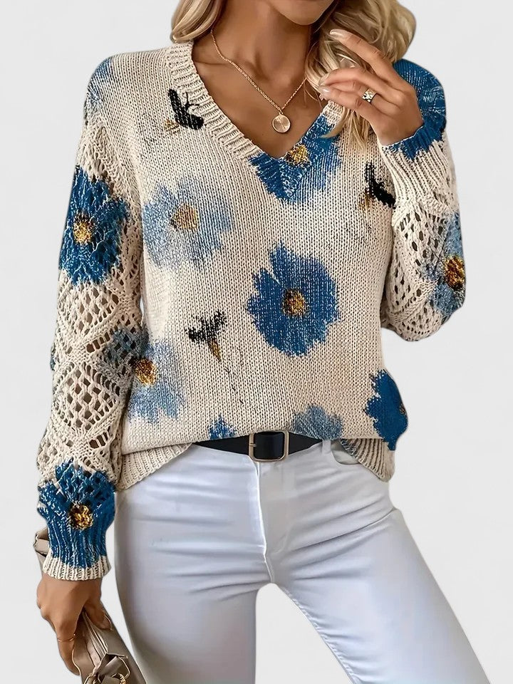 Sadie™ - ELEGANT SWEATER WITH FLORAL PATTERN