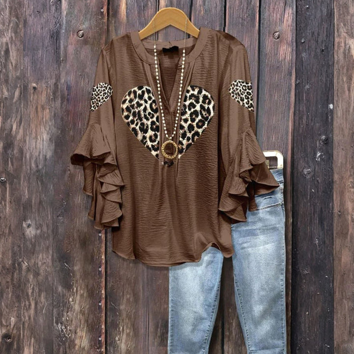 Marissa™ - VINTAGE PRINT BLOUSE WITH HEART DESIGN
