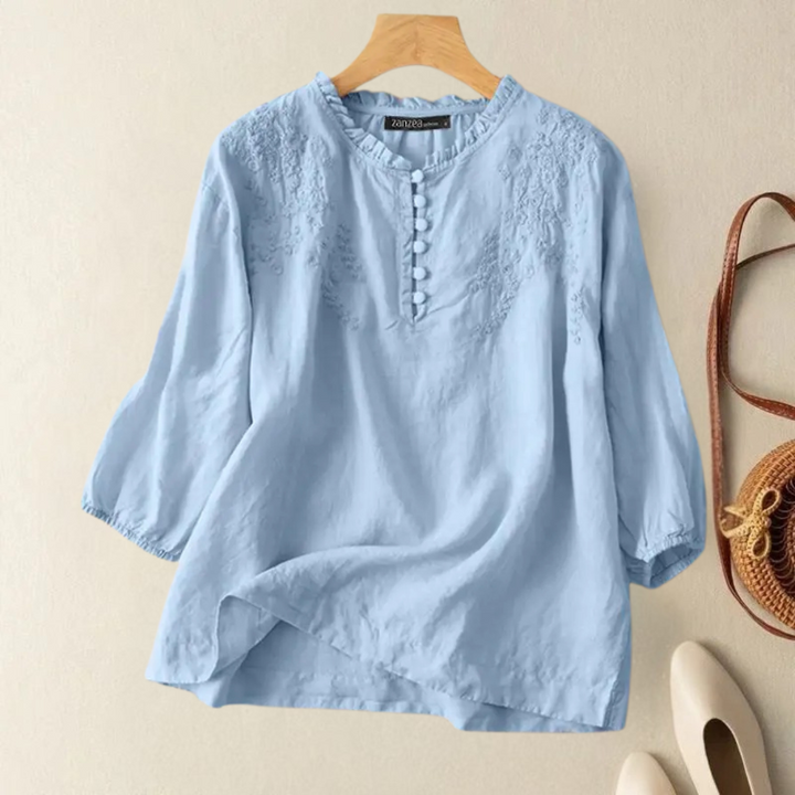 Virelle™ - ELEGANT RELAXED COTTON SUMMER BLOUSE