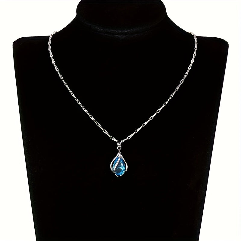 AURORA TEARDROP™ - SAPPHIRE PENDANT NECKLACE