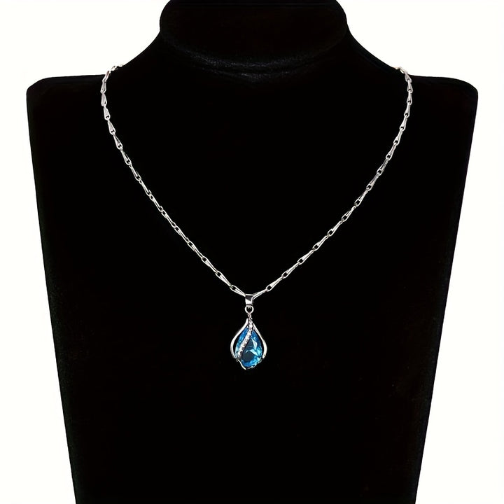 AURORA TEARDROP™ - SAPPHIRE PENDANT NECKLACE