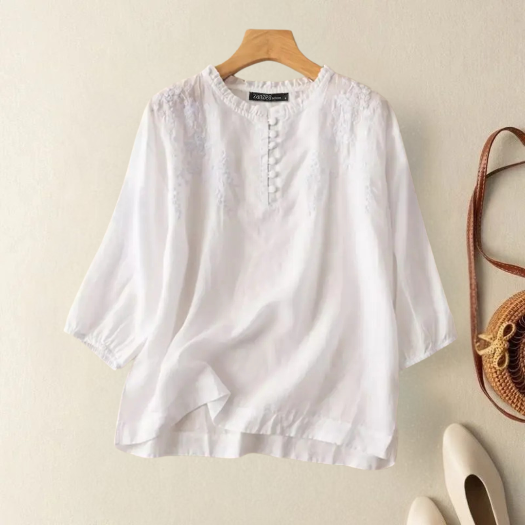 Virelle™ - ELEGANT RELAXED COTTON SUMMER BLOUSE
